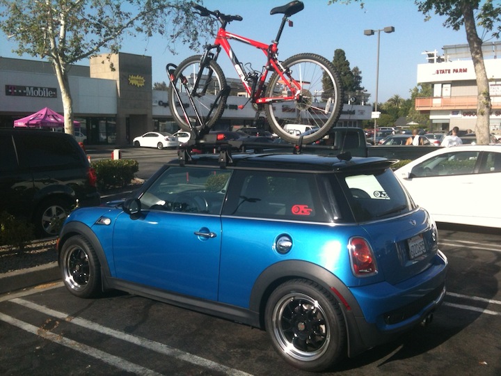 mini cooper roof bike rack